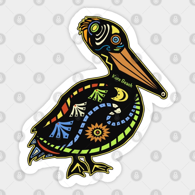 Kure Beach Pelican Sticker by Trent Tides